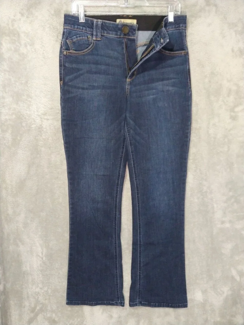 Democracy Jeans Womens 8 Blue Denim Ab Technology Boot Cut Mid Rise Dark Wash